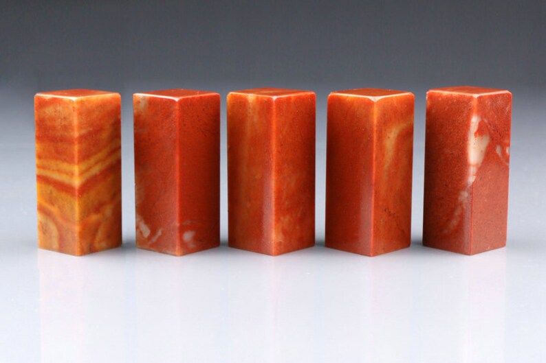 Red Square Stone Pattern DIY Red Square Stones for Engraving Custom Carve Your Own Stone With ...