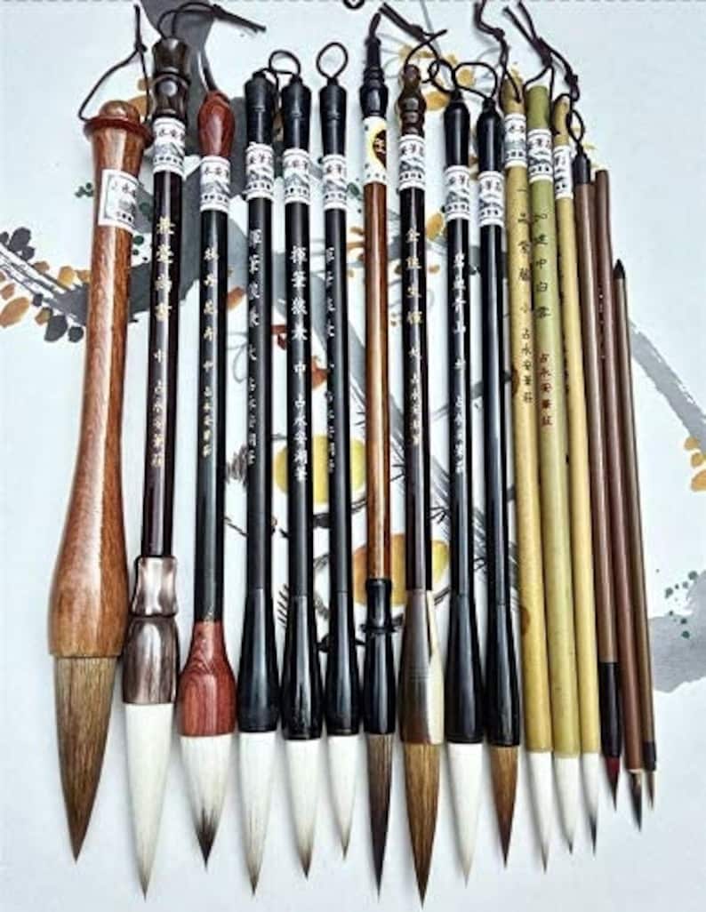 Watercolor Brushes Chinese Traditional Calligraphy Set Etsy