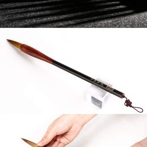Pinceau de calligraphie chinoise aquarelle Kanji Sumi pinceau de dessin manche en bois pinceaux maîtres faits à la main Orientalartmaterial fourniture de calligraphie image 6