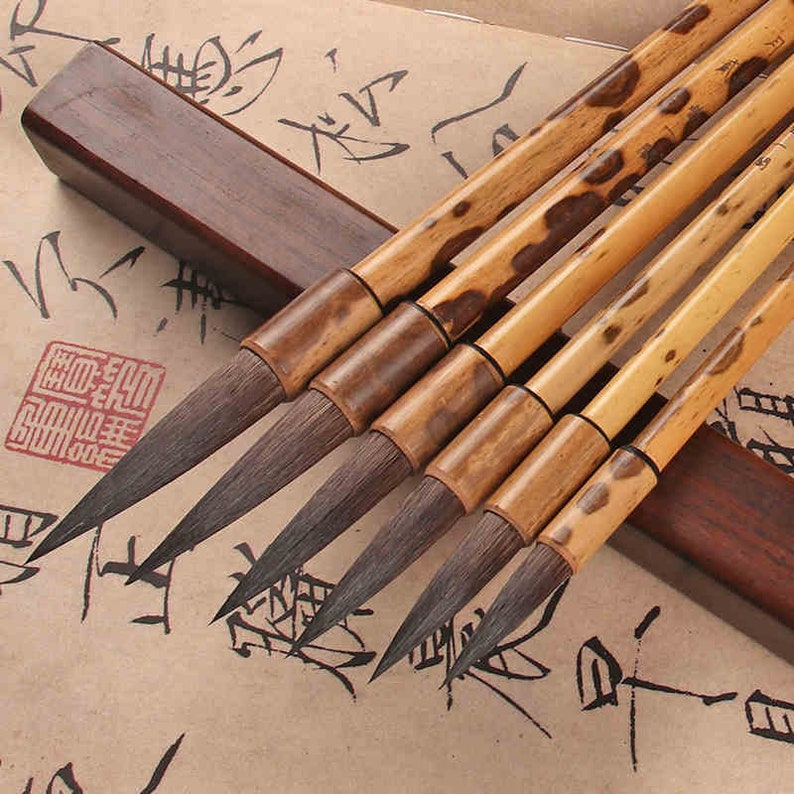 Watercolor Brushes Chinese Calligraphy Brush Set Kanji Etsy