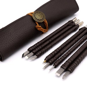 8pcs/set Seal Cutting Knife Set Tungsten Carbide Stone Carving Knife Seal Engraving Knife Stone Engraving Seals Tools Burin Set