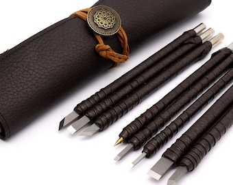 8 pz/set Sigillo Taglio Coltello Set Carburo di Tungsteno Pietra Intagliare Coltello Sigillo Incisione Coltello Pietra Incisione Sigilli Strumenti Burin Set