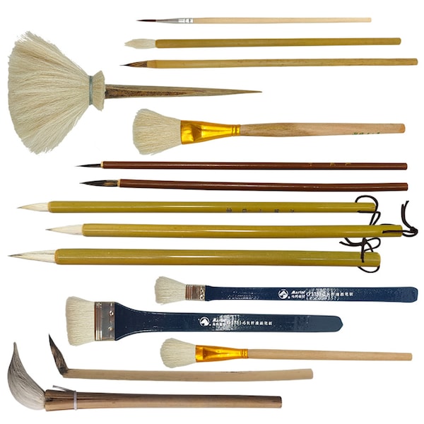 Pinceaux de glaçure, Outils de peinture d’art de poterie 14PCS, Pinceau de poterie, Conception de céramique de bricolage Peinture à colorier émaillée Pinceaux de peinture en céramique