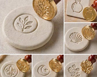 Custom Clay Stamp with Your Logo – Personalized Pottery Stamp, Brass Ceramic Stamp, Handmade Branding Tool for Clay, Soap & Wax
