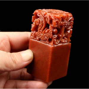 Timbro con sigillo cinese inciso con sigillo coreano con cinque draghi Nome coreano con sigillo in pietra Personalizza con il timbro del tuo nome (2,5 cm)