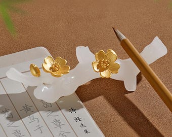 Reposapinceles con diseño de flor de ciruelo, de jade afgano, de latón, para acuarela y caligrafía, organizador de escritorio para artistas, regalo para pintores y escritores.