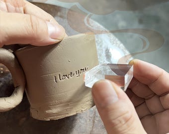 Custom Clay Stamp Personalized Acrylic Stamp for Pottery Ceramic Soap Stamp Custom Logo Stamp for Handmade Business Branding Tool