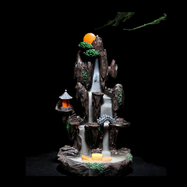 Mountain River Sun Incense Burner Backflow Incense Burner Etsy