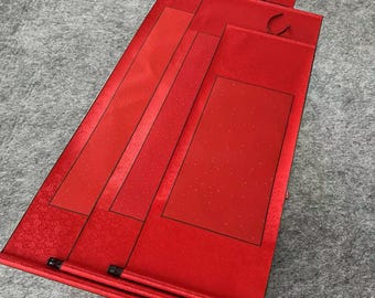 Red Blank Chinese Scroll Rice Paper and Silk Painting Xuan Scroll Custom Chinese Calligraphy