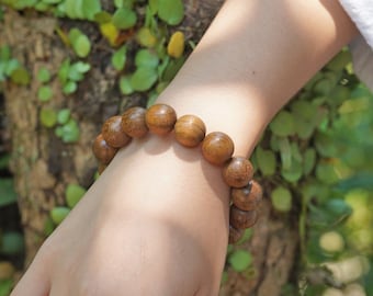 12mm Natural  Wooden Beads Rosewood Bracelets Mala Beads , Yoga Buddhism Prayer Mala Beads