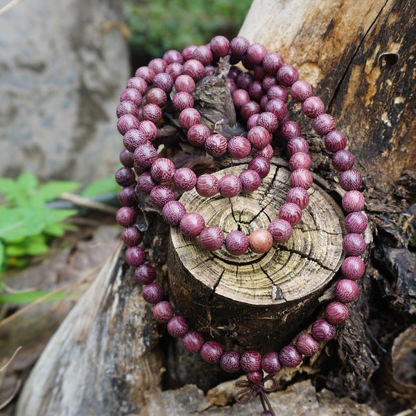 6mm/8mm/10mm/12mm  Natural Rosewood Sandalwood Beads 108 Mala Beads Round Beads Buddhism Prayer Mala Beads