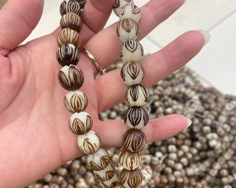 114 cuentas de semillas de bodhi naturales, cuentas sueltas de loto, suministros para joyería
