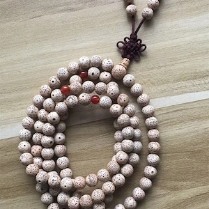 8mm /9mm  Natural Old Lotus Beads 108 Mala Beads Buddhism Prayer Mala Beads