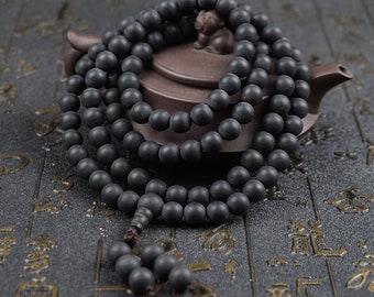 6mm /8mm /10mm/12mm natürliche gefrostete Sandelholz Perlen 108 Mala Perlen Buddhismus Gebet Mala Perlen Halskette/Armband