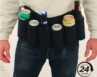 Guy beer gift, Christmas Gift, Hanukkah Gift, Man Gift, Stocking Stuffer Gift, Beer Caddy, Mens Gift, Beer Belt, Beer holster, Unique Gift