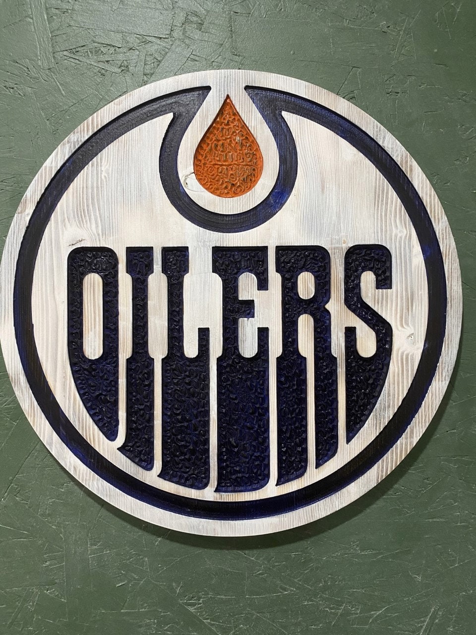 Edmonton Oilers Rustic Wood Sign Etsy