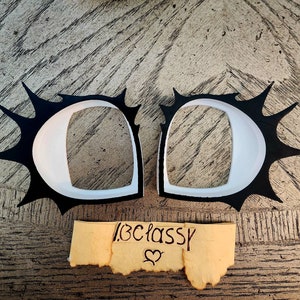 FREE SHIPPING 3D printed Fursuit Costume Square pupil Eyeblanks (Attachable Eye Lashes)