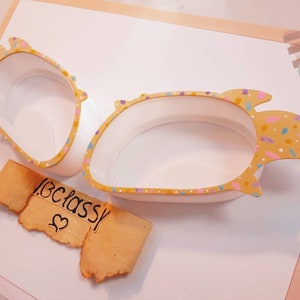 FREE SHIPPING 3D printed Fursuit Costume Tired Eyeblanks Sprinkle Cookie Collection (Attachable Eye Lashes)