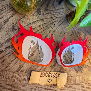 KOSTENLOSER VERSAND 3D gedruckt Fursuit Kostüm Feuer Flamme Wut Eyeblanks (Attachable Eye Lashes)