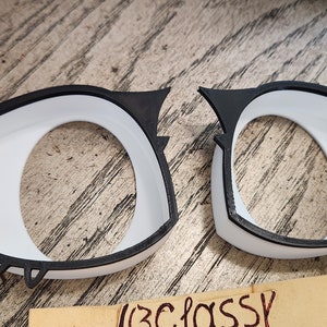 FREE SHIPPING 3D printed Fursuit Costume Almond Eyeblanks (Attachable Eye Lashes)