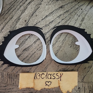 FREE SHIPPING 3D printed Fursuit Costume Excited Eyeblanks (Attachable Eye Lashes)