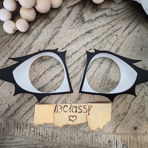 FREE SHIPPING 3D printed Fursuit Costume Swoopy Bun Eyeblanks (Attachable Eye Lashes)