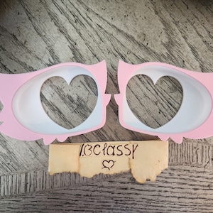 FREE SHIPPING 3D printed Fursuit Costume cute heart Eyeblanks (Attachable Eye Lashes)