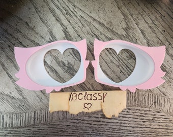 FREE SHIPPING 3D printed Fursuit Costume cute heart Eyeblanks (Attachable Eye Lashes)