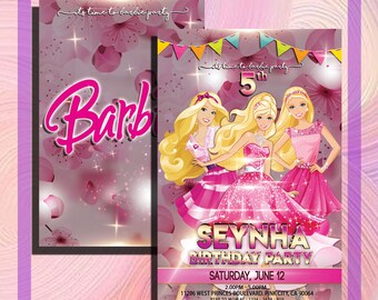 Barbie Invitation Etsy