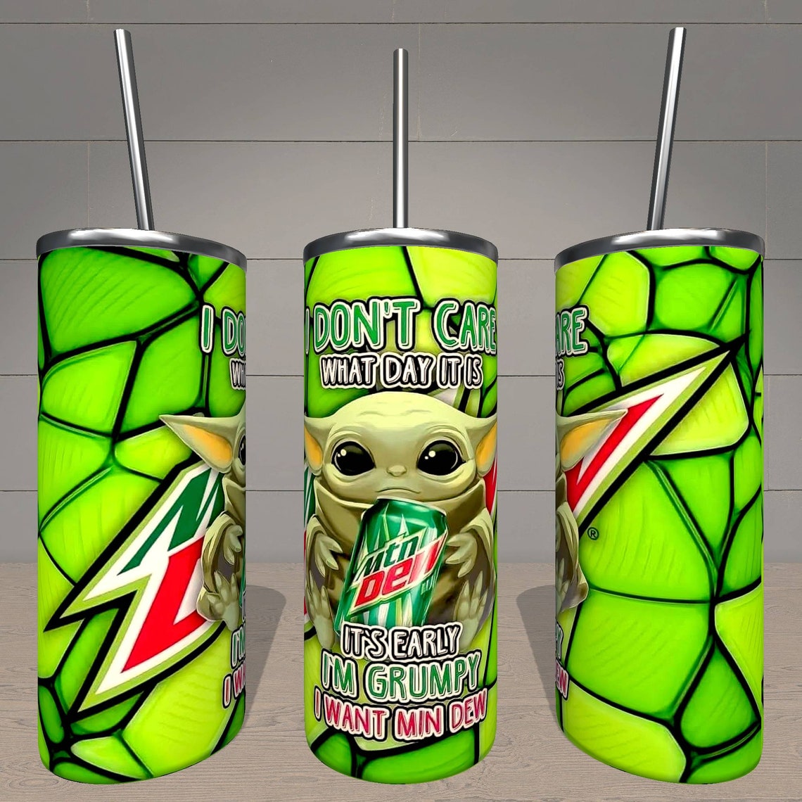 Baby Yoda Mountain Dew Stainless Steel 20 Oz Tumbler. Etsy