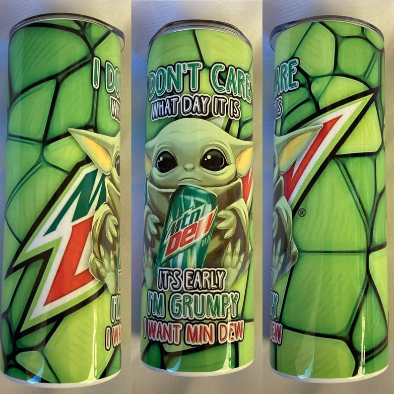 Baby Yoda Mountain Dew Stainless Steel 20 Oz Tumbler. Etsy