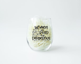 Women Who Read, Stemless Wineglass, Book Club,  Gift