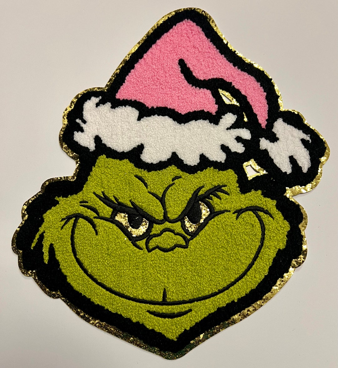 Grinch Chenille Ironon Patch, Christmas Etsy