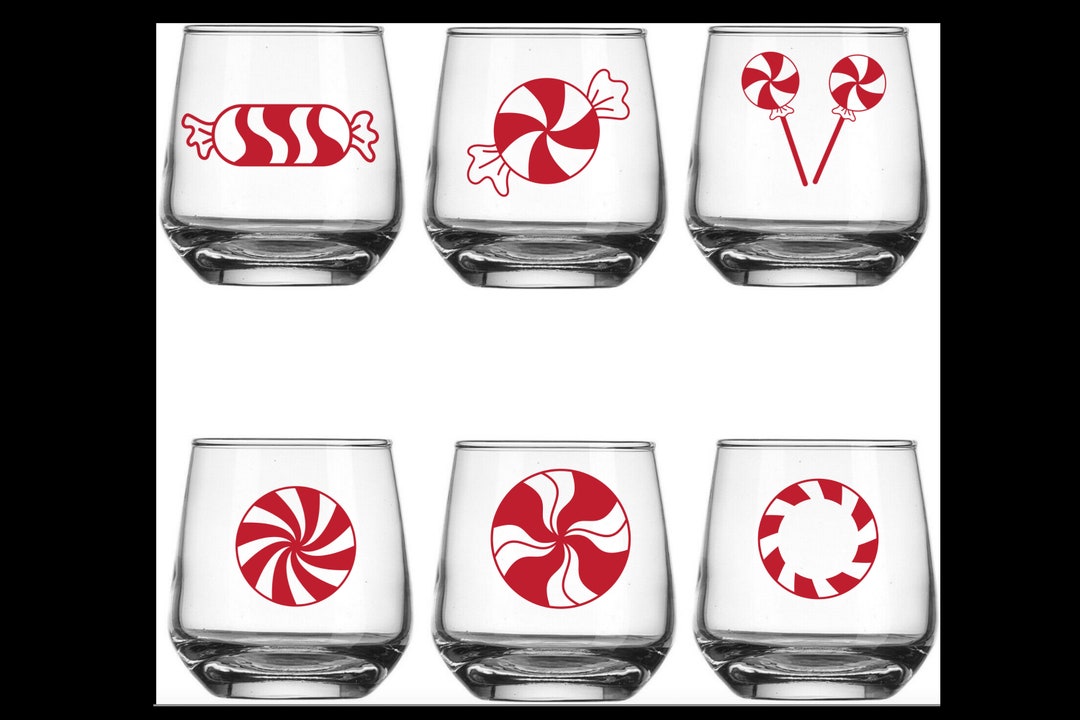 Candy Cane/peppermint Shot Glass Set, Christmas, Party Favor Etsy