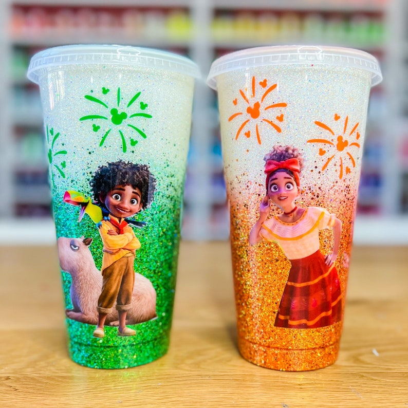 Antonio & Dolores Glitter Reusable Cold Cup | Tumbler 