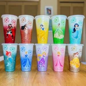 Princess & Friends Glitter Reusable Cold Cup | Tumbler