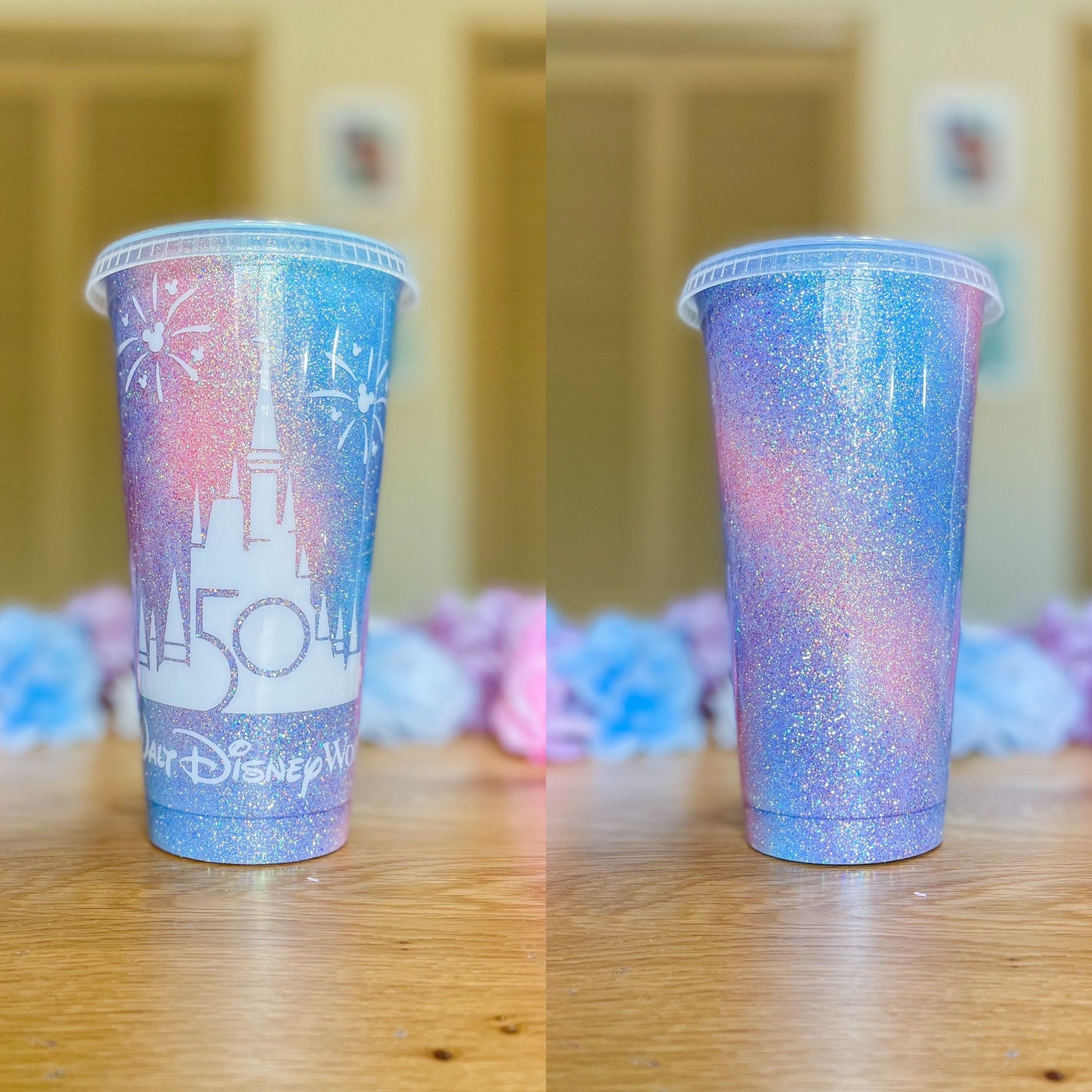 Disney 50th Anniversary Glitter Starbucks Cold Cup Tumbler | Etsy