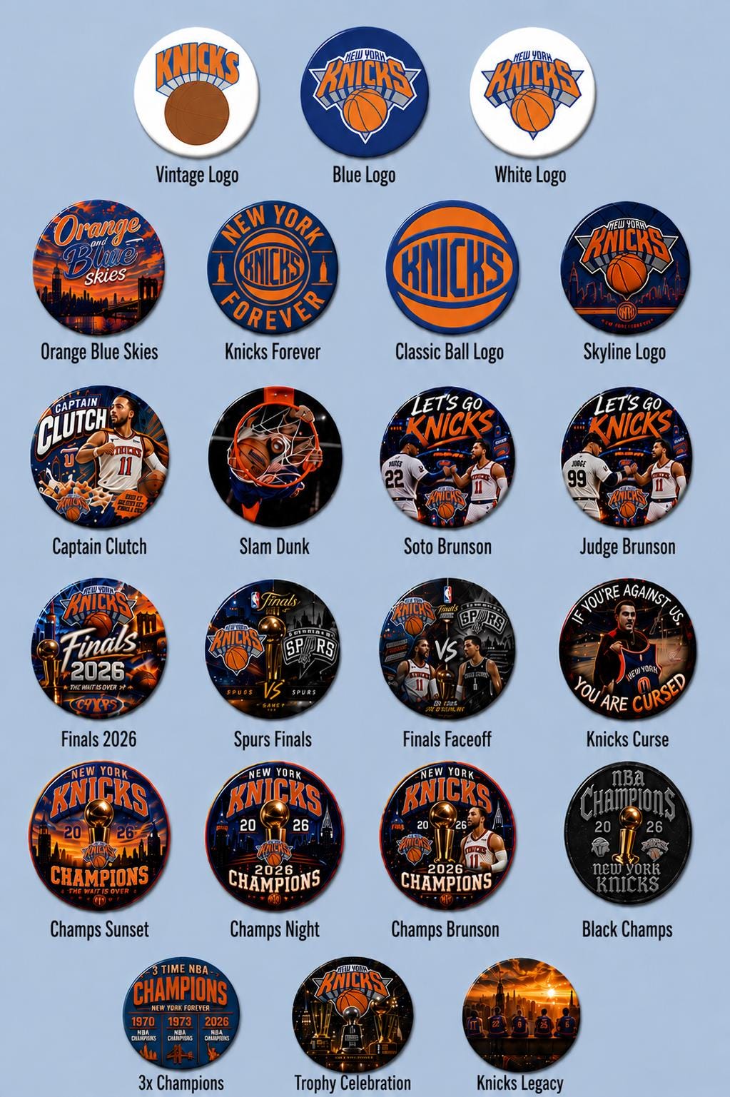 New York Knicks Pinback Button | Basketball Fan Pin | Sports