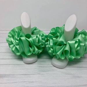 Mint Green Tutu Anklets, Easter Tutu Socks, Ribbon Tutu Anklets, Tutu Socks, Ruffled Anklets, Christening Socks, Glitter Tutu Socks