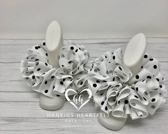 Easter Tutu Socks,Ribbon Tutu Anklets, Tutu Socks, Ruffled Anklets, Christening Socks, Polka Dot Tutu Socks