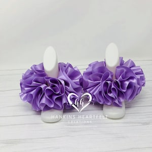 Lavendar Tutu Anklets, Easter Tutu Socks, Ribbon Tutu Anklets, Tutu Socks, Ruffled Anklets, Christening Socks