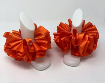 Orange Tutu Anklets, Easter Tutu Socks, Ribbon Tutu Anklets, Tutu Socks, Ruffled Anklets, Christening Socks