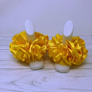 Golden Yellow Tutu Anklets, Easter Tutu Socks, Ribbon Tutu Anklets, Tutu Socks, Ruffled Anklets, Christening Socks, Glitter Tutu Socks