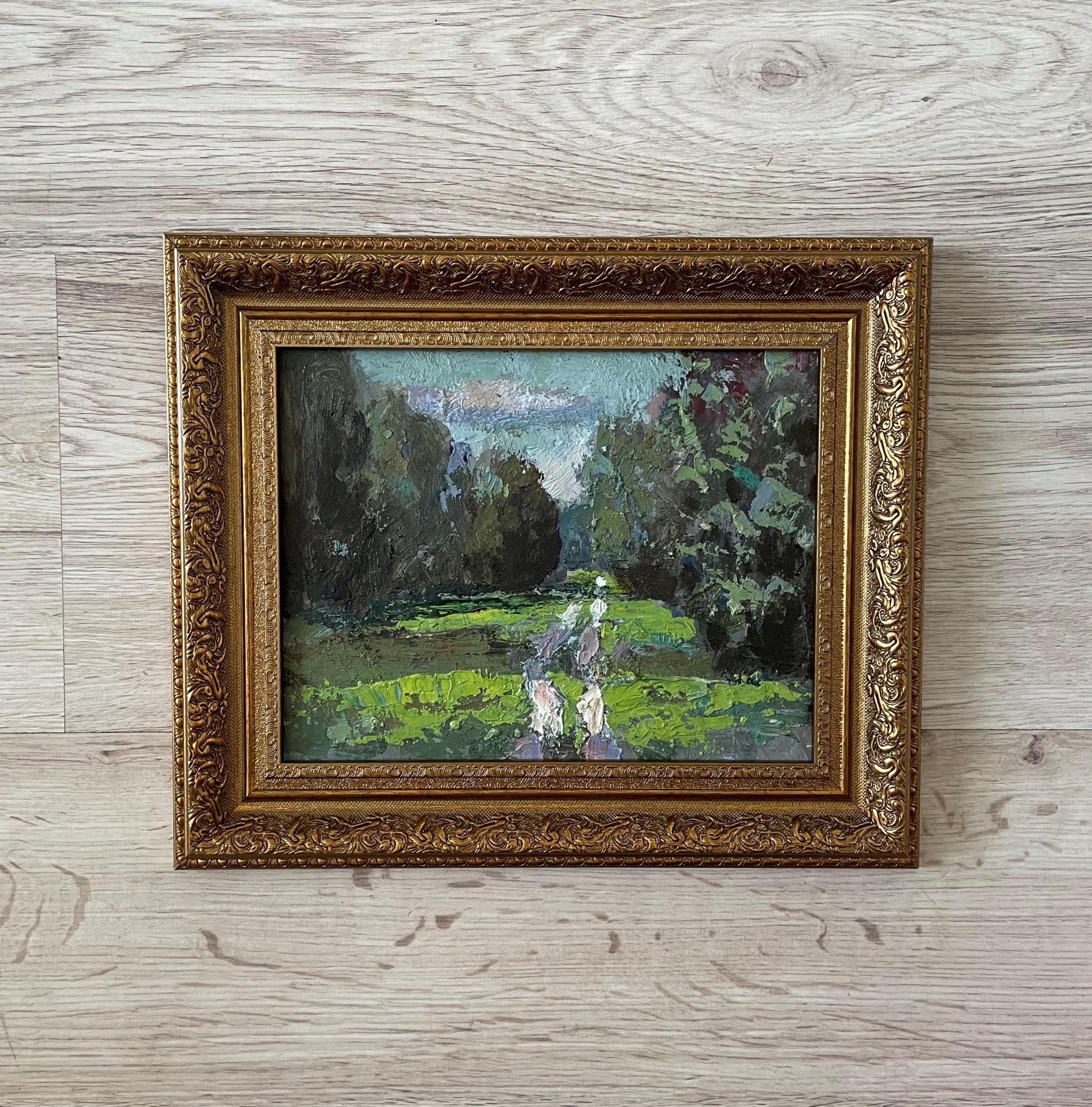 Antique oil painting original, Original oil painting, Antique oil painting framed, Gold framed vintage painting,  Antique painting original