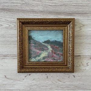 Pintura al óleo original vintage, Pintura al óleo original, Pintura al óleo vintage original, Pintura al óleo original, Pintura vintage con marco dorado