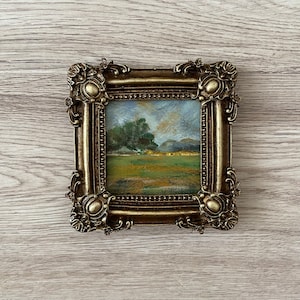 Pintura en miniatura original, Pintura al óleo en miniatura, Pintura al óleo en miniatura, Pintura al óleo original, Pintura al óleo original vintage