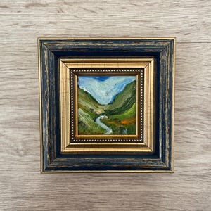 Pintura al óleo en miniatura, Pintura al óleo original, Pintura de arte original, Mini pintura vintage, Pintura vintage original