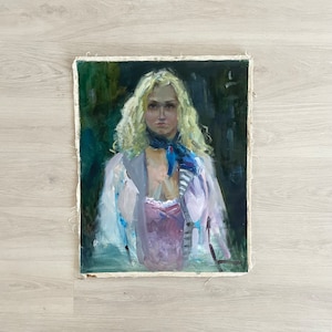 Gemälde auf Leinwand original Öl, Portraitmalerei Vintage, Alte Portraitmalerei, Vintage Portraitmalerei, Original Ölgemälde