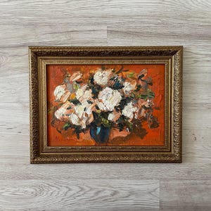 Pintura al óleo original vintage, Pintura al óleo original, Pintura al óleo vintage original, Pintura al óleo original, Pintura vintage con marco dorado