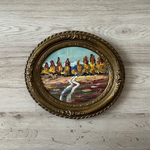 Goud ingelijst vintage schilderij, antiek olieverfschilderij ingelijst, vintage olieverfschilderij origineel, origineel olieverfschilderij, vintage olieverfschilderijen